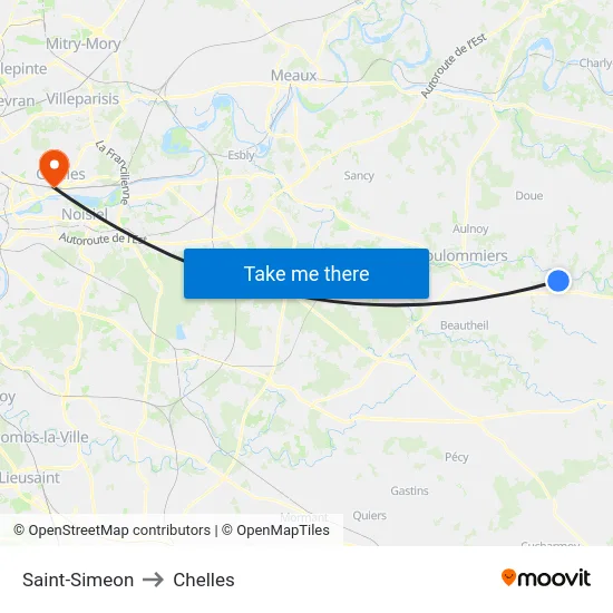 Saint-Simeon to Chelles map
