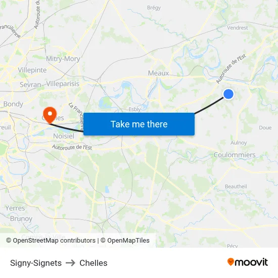 Signy-Signets to Chelles map
