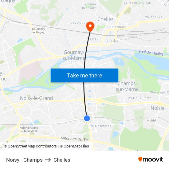 Noisy - Champs to Chelles map