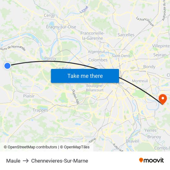 Maule to Chennevieres-Sur-Marne map