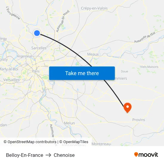 Belloy-En-France to Chenoise map