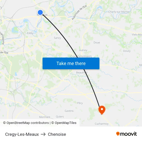 Cregy-Les-Meaux to Chenoise map