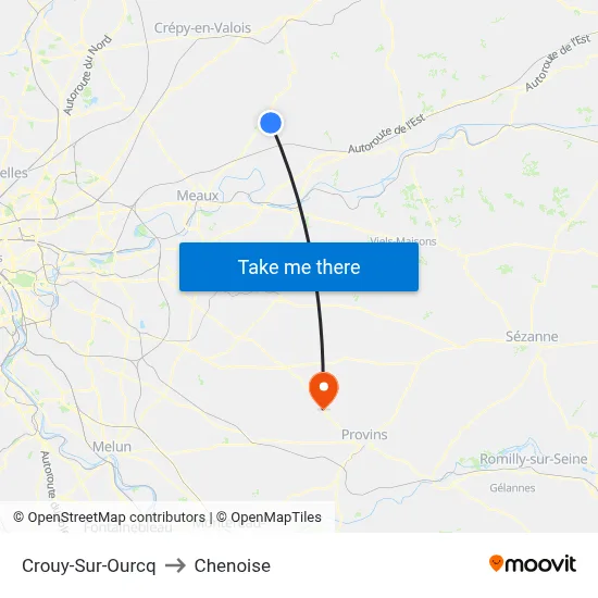 Crouy-Sur-Ourcq to Chenoise map