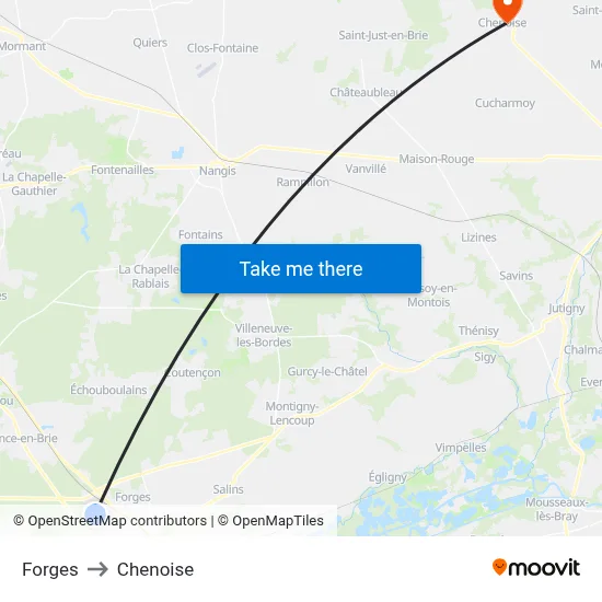 Forges to Chenoise map