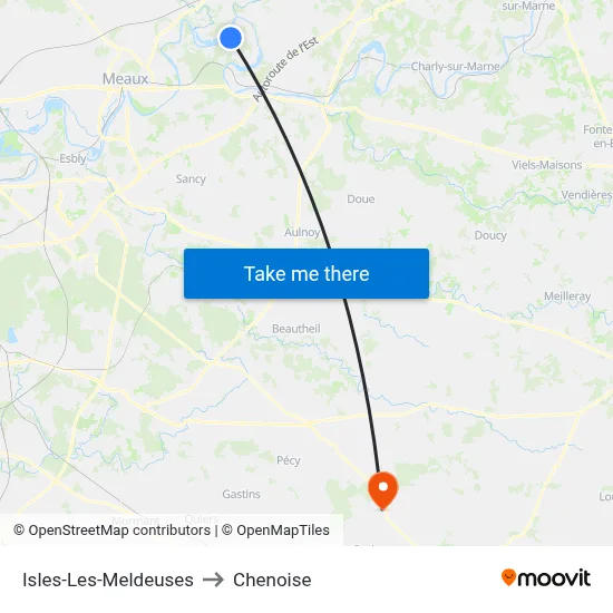 Isles-Les-Meldeuses to Chenoise map