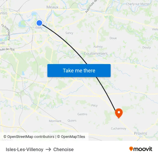 Isles-Les-Villenoy to Chenoise map