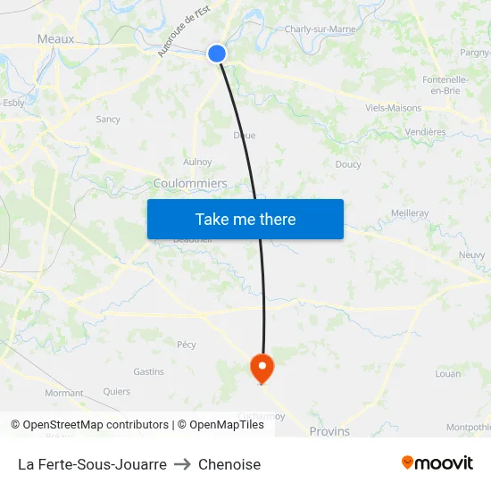 La Ferte-Sous-Jouarre to Chenoise map