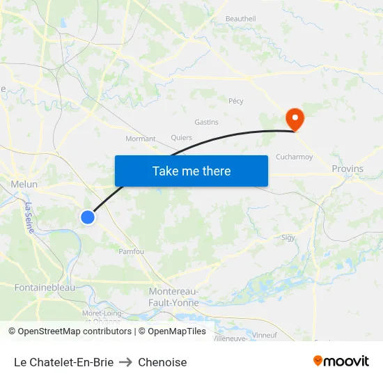 Le Chatelet-En-Brie to Chenoise map