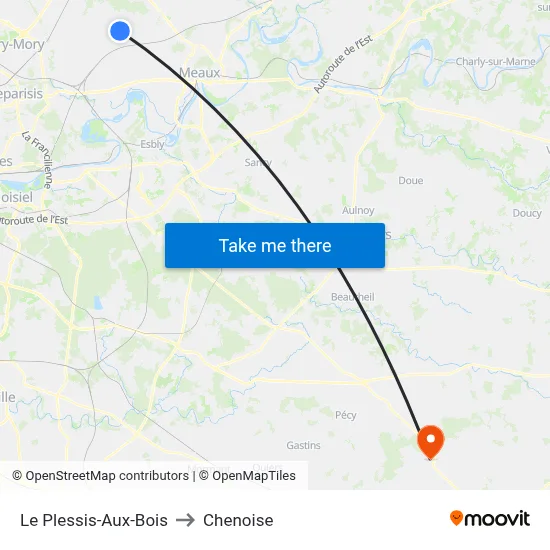 Le Plessis-Aux-Bois to Chenoise map