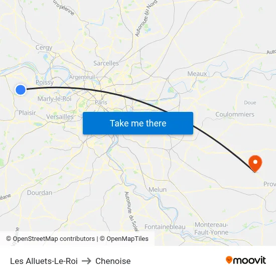 Les Alluets-Le-Roi to Chenoise map