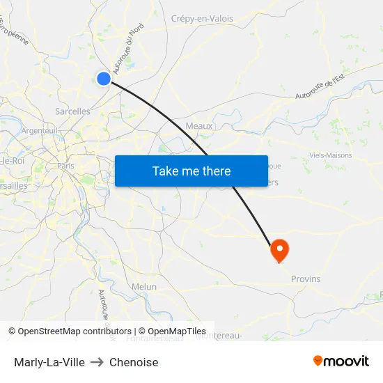 Marly-La-Ville to Chenoise map