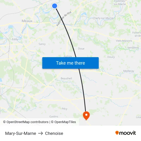 Mary-Sur-Marne to Chenoise map