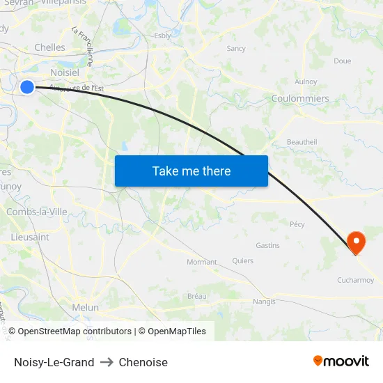 Noisy-Le-Grand to Chenoise map