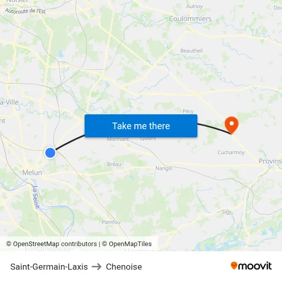 Saint-Germain-Laxis to Chenoise map