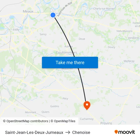 Saint-Jean-Les-Deux-Jumeaux to Chenoise map