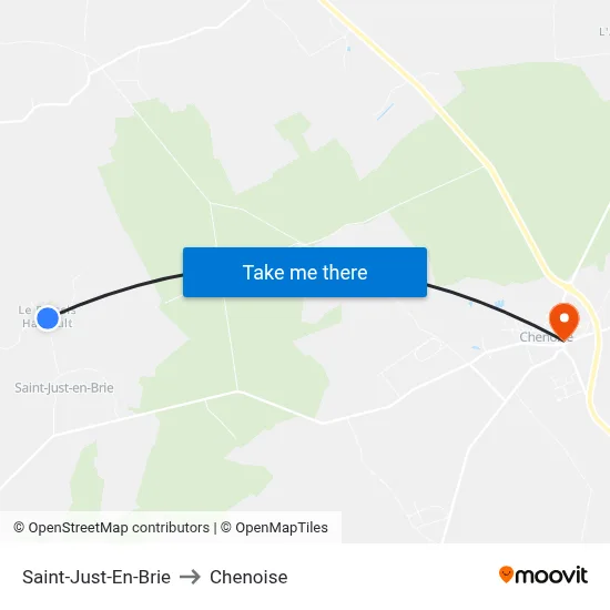 Saint-Just-En-Brie to Chenoise map