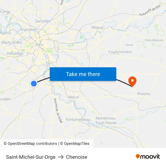 Saint-Michel-Sur-Orge to Chenoise map