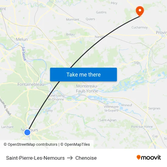 Saint-Pierre-Les-Nemours to Chenoise map