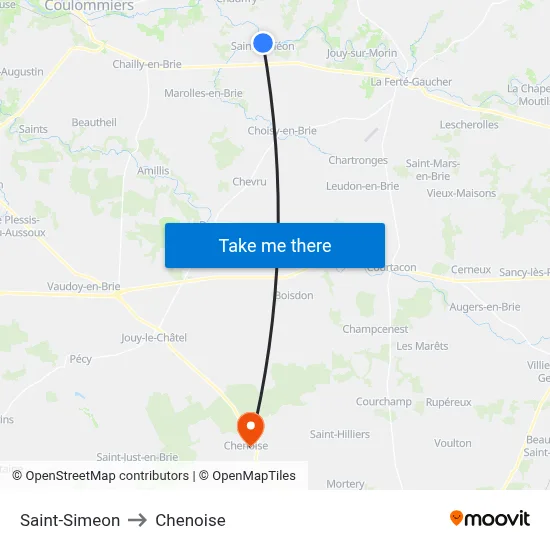 Saint-Simeon to Chenoise map