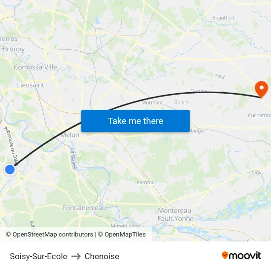 Soisy-Sur-Ecole to Chenoise map