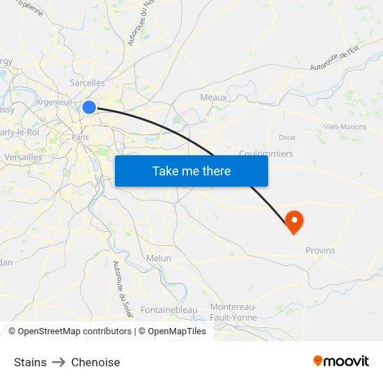 Stains to Chenoise map
