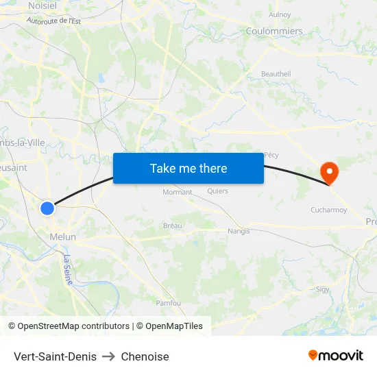 Vert-Saint-Denis to Chenoise map