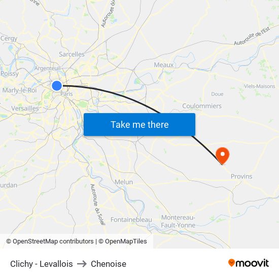 Clichy - Levallois to Chenoise map