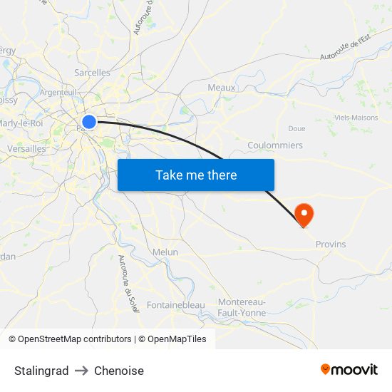 Stalingrad to Chenoise map