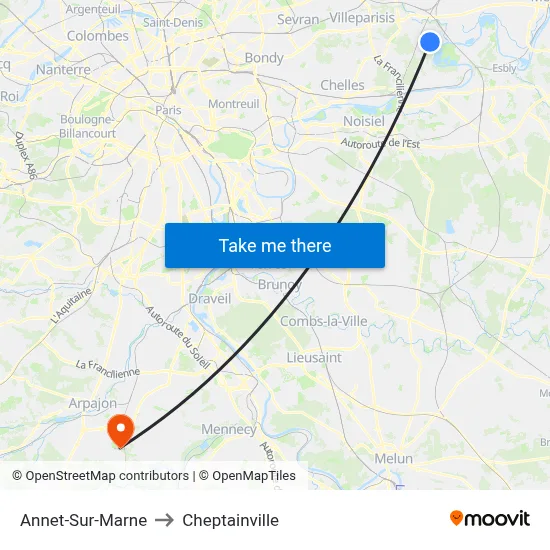 Annet-Sur-Marne to Cheptainville map