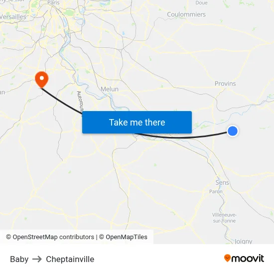 Baby to Cheptainville map