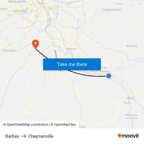 Barbey to Cheptainville map