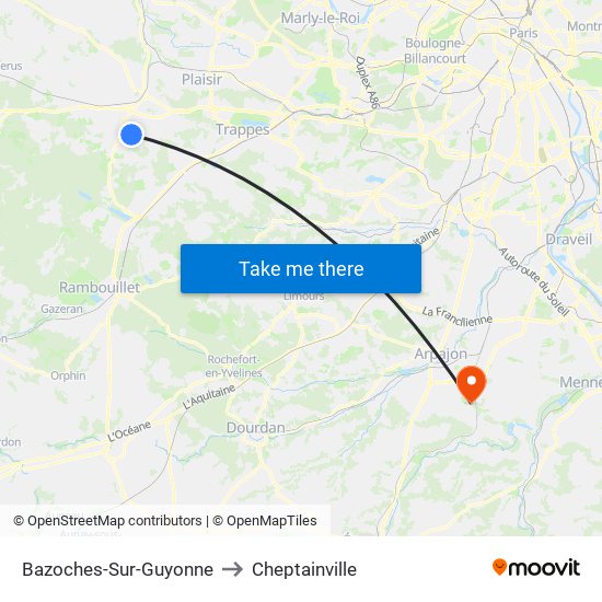 Bazoches-Sur-Guyonne to Cheptainville map