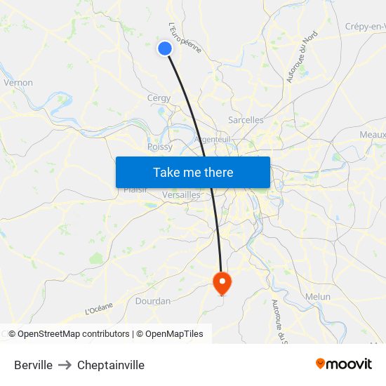 Berville to Cheptainville map