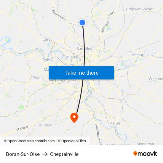 Boran-Sur-Oise to Cheptainville map