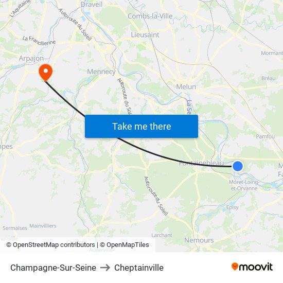 Champagne-Sur-Seine to Cheptainville map