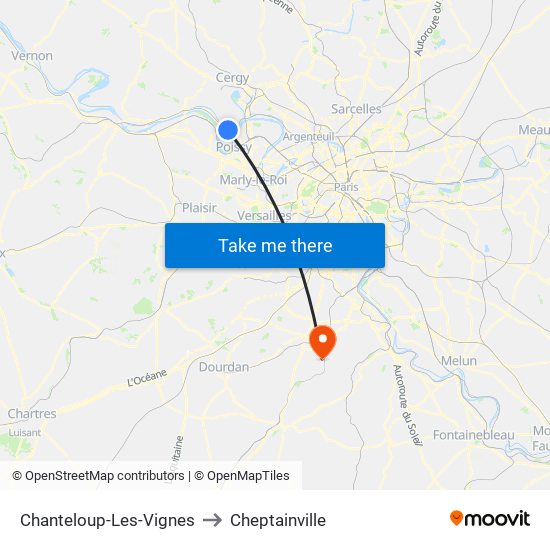 Chanteloup-Les-Vignes to Cheptainville map