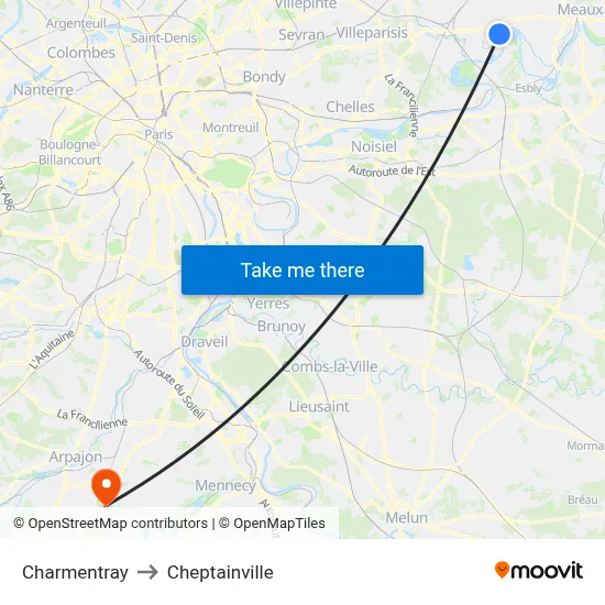 Charmentray to Cheptainville map