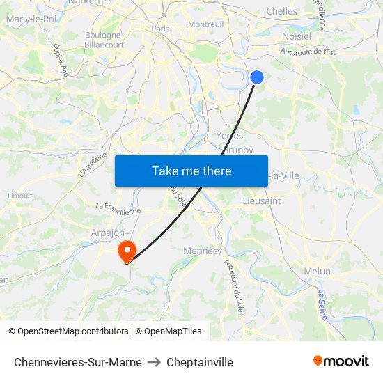 Chennevieres-Sur-Marne to Cheptainville map