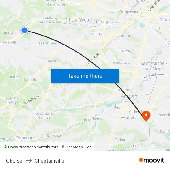 Choisel to Cheptainville map