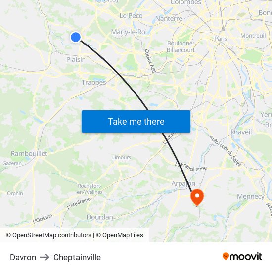 Davron to Cheptainville map
