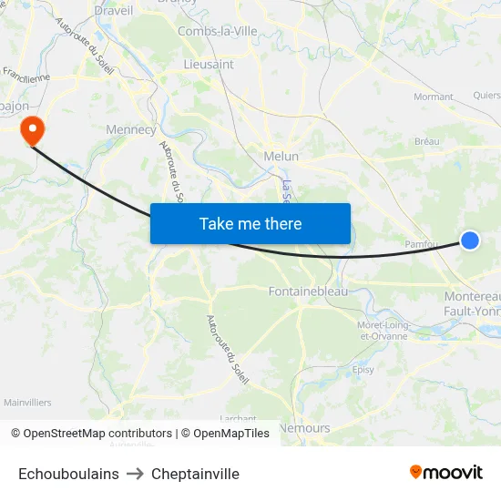 Echouboulains to Cheptainville map