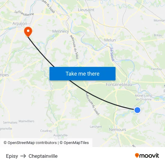Episy to Cheptainville map
