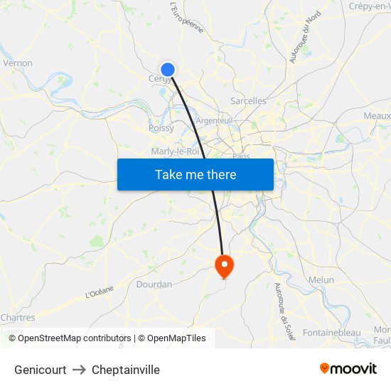 Genicourt to Cheptainville map