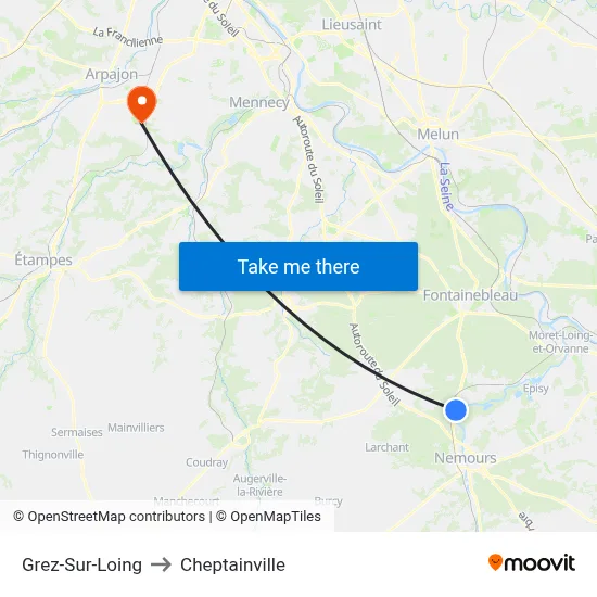 Grez-Sur-Loing to Cheptainville map
