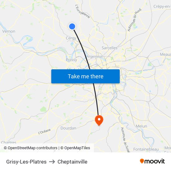 Grisy-Les-Platres to Cheptainville map