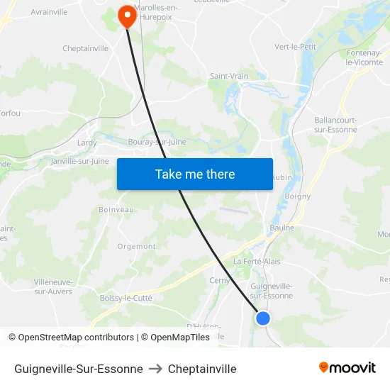 Guigneville-Sur-Essonne to Cheptainville map