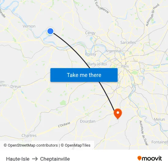 Haute-Isle to Cheptainville map
