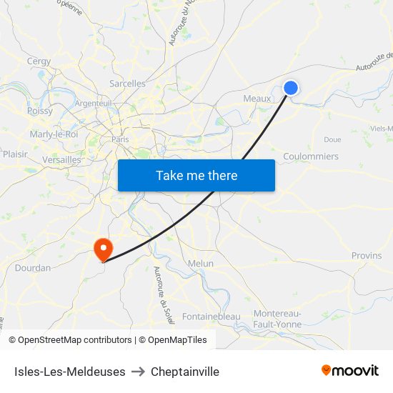 Isles-Les-Meldeuses to Cheptainville map