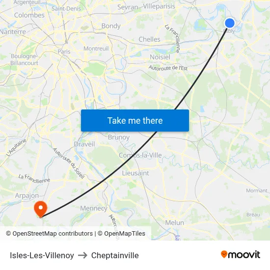 Isles-Les-Villenoy to Cheptainville map