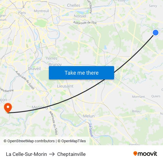 La Celle-Sur-Morin to Cheptainville map